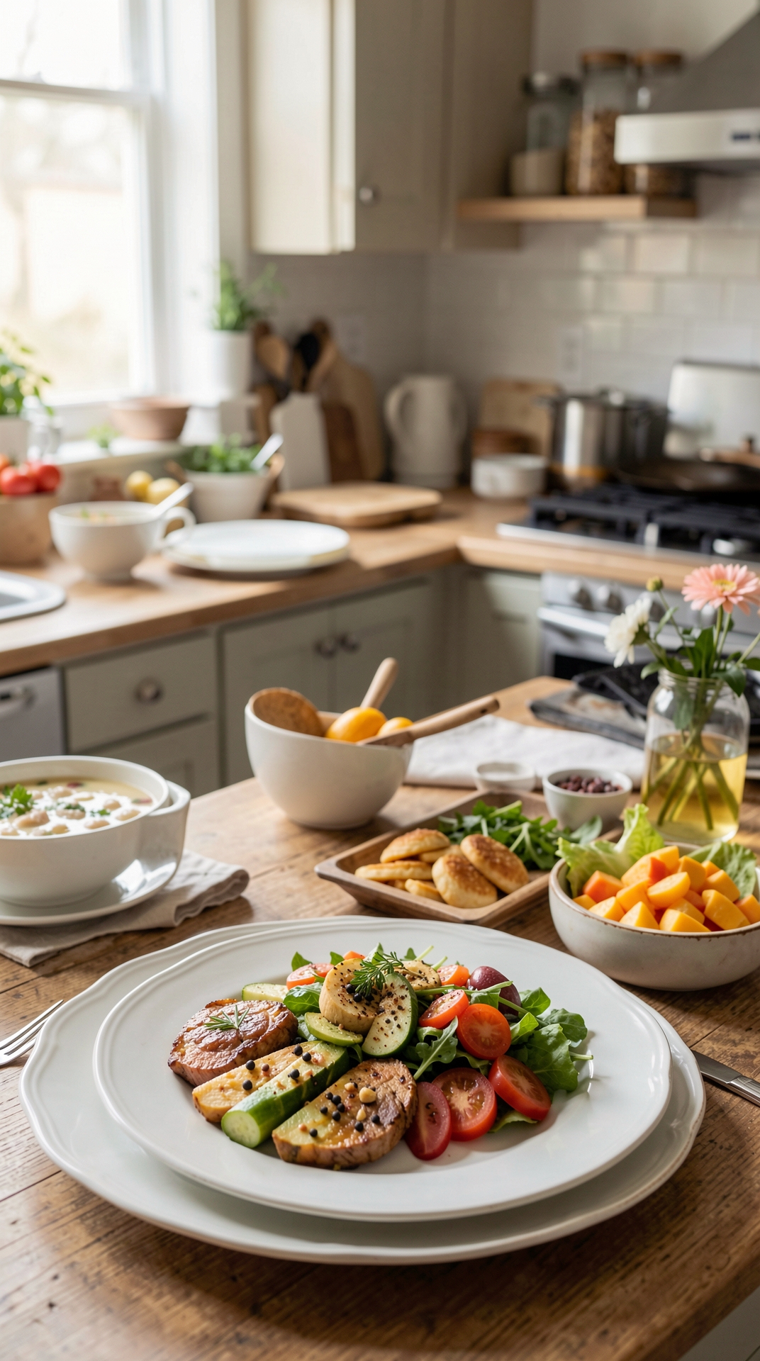 Practical Guide To Balanced Plates For More Variety At Dinner featured image showing balanced plates in a real home kitchen