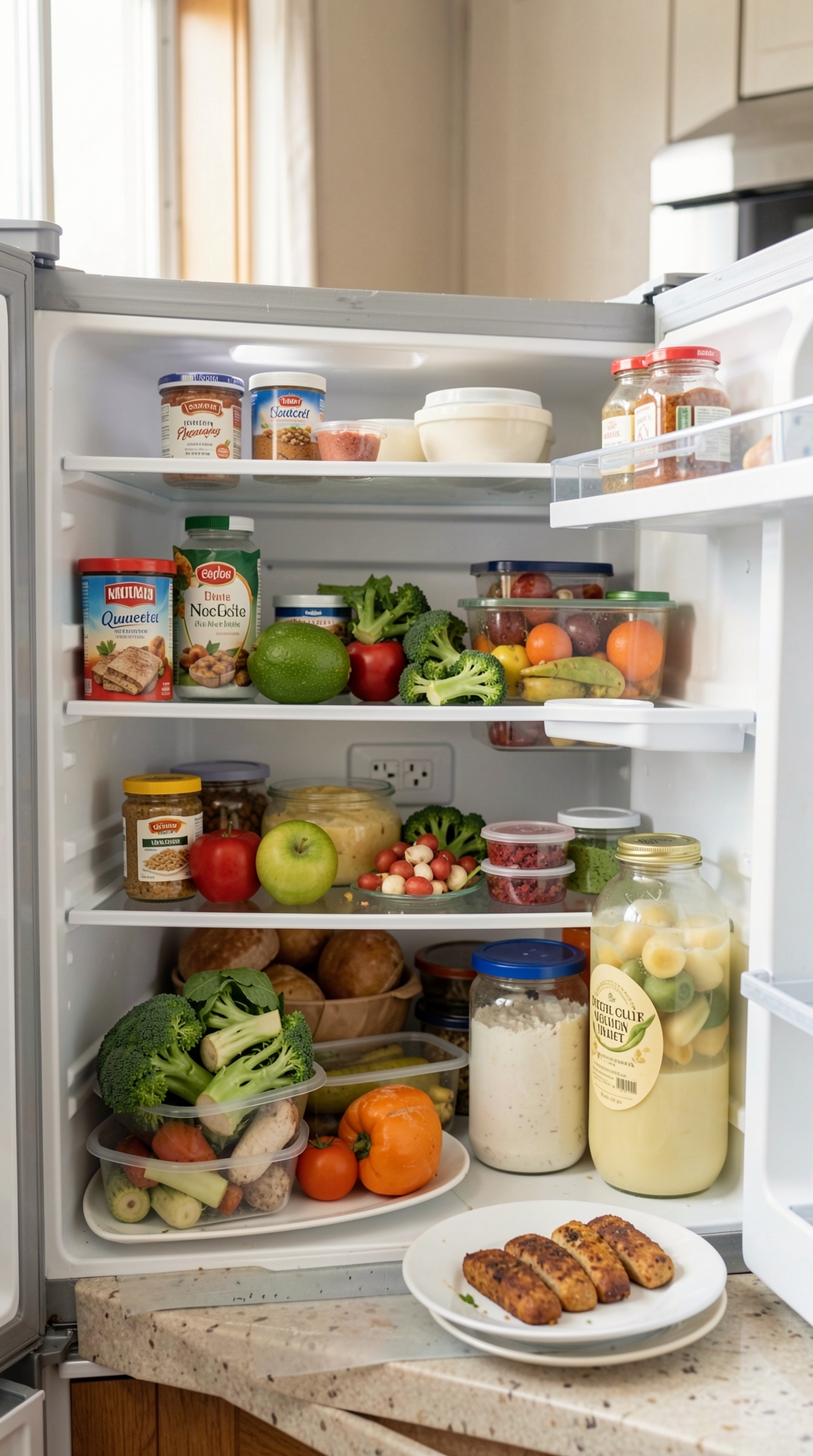Practical Guide To Fridge Storage For Less Food Waste featured image showing fridge storage in a real home kitchen