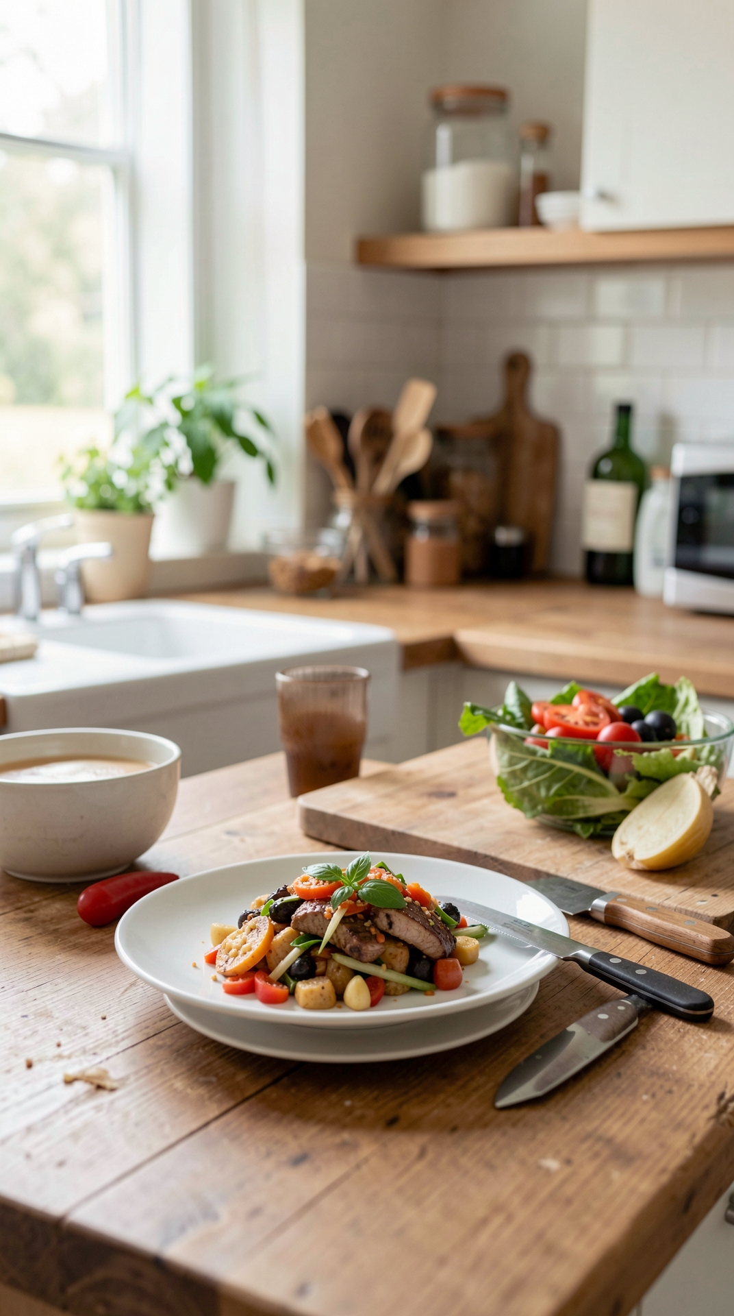 Practical Guide To Knife Setup For Less Food Waste featured image showing knife setup in a real home kitchen