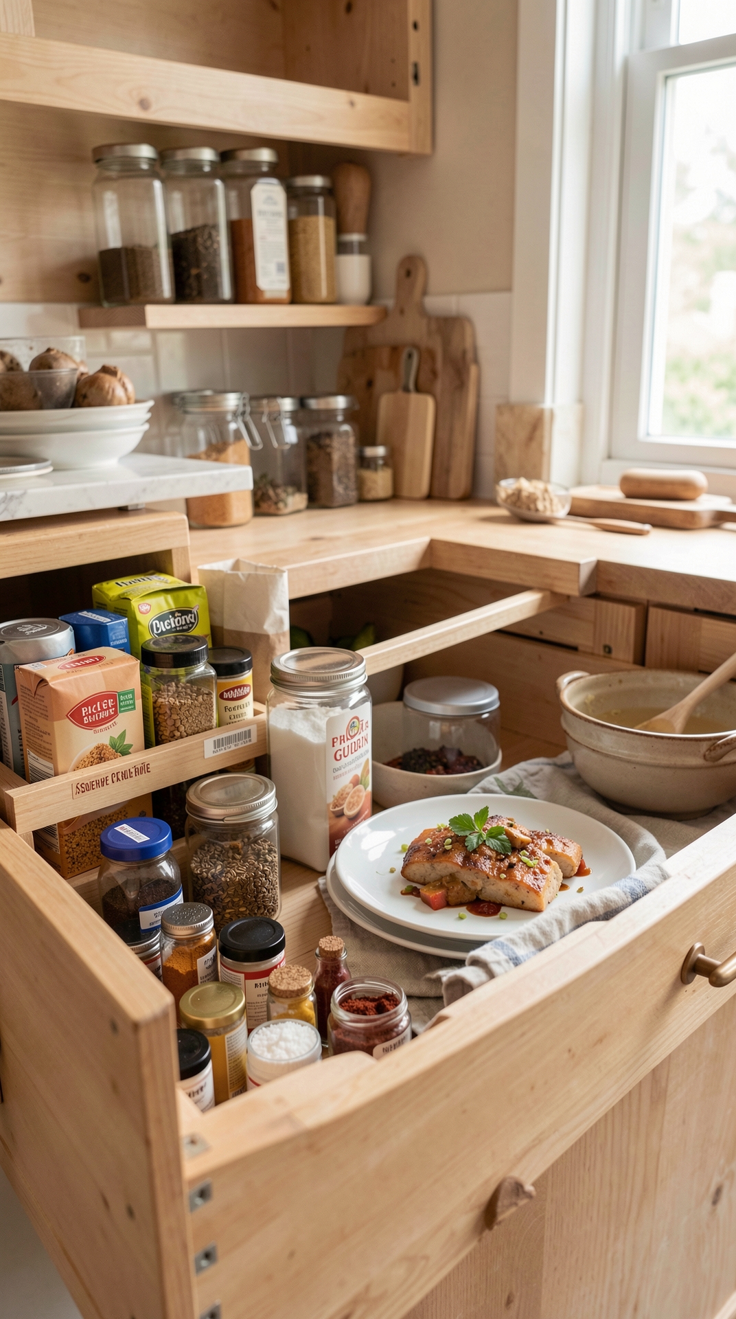 Practical Guide To Spice Drawers For Simpler Cleanup featured image showing spice drawers in a real home kitchen