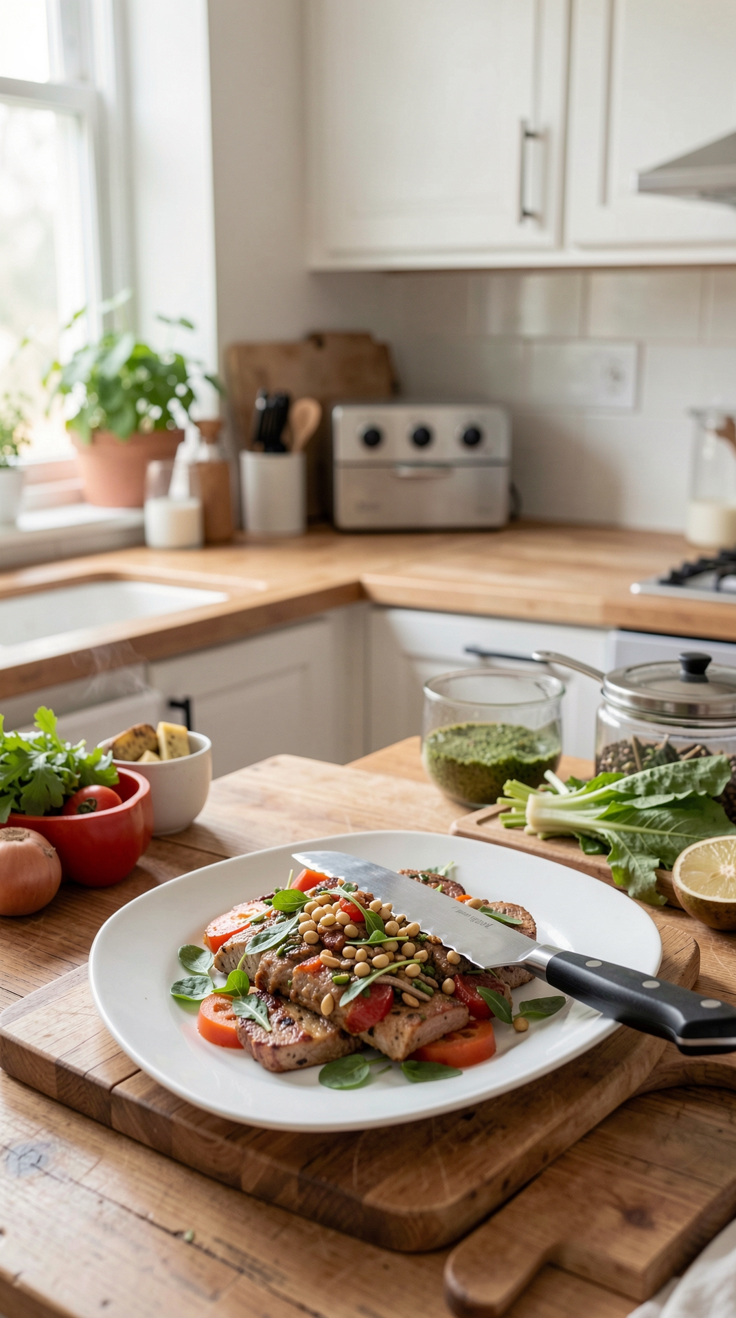 Smart Tips For Knife Setup For Less Food Waste featured image showing knife setup in a real home kitchen