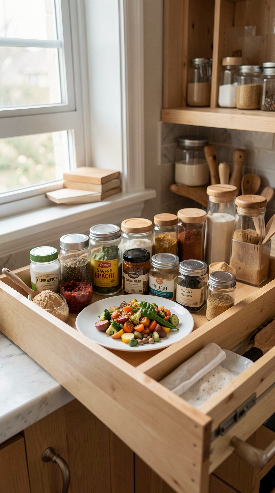 Smart Tips For Spice Drawers For Clearer Kitchen Routines featured image showing spice drawers in a real home kitchen