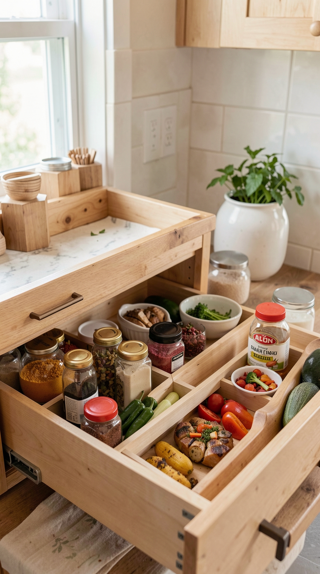 Smart Tips For Spice Drawers For Faster Prep featured image showing spice drawers in a real home kitchen