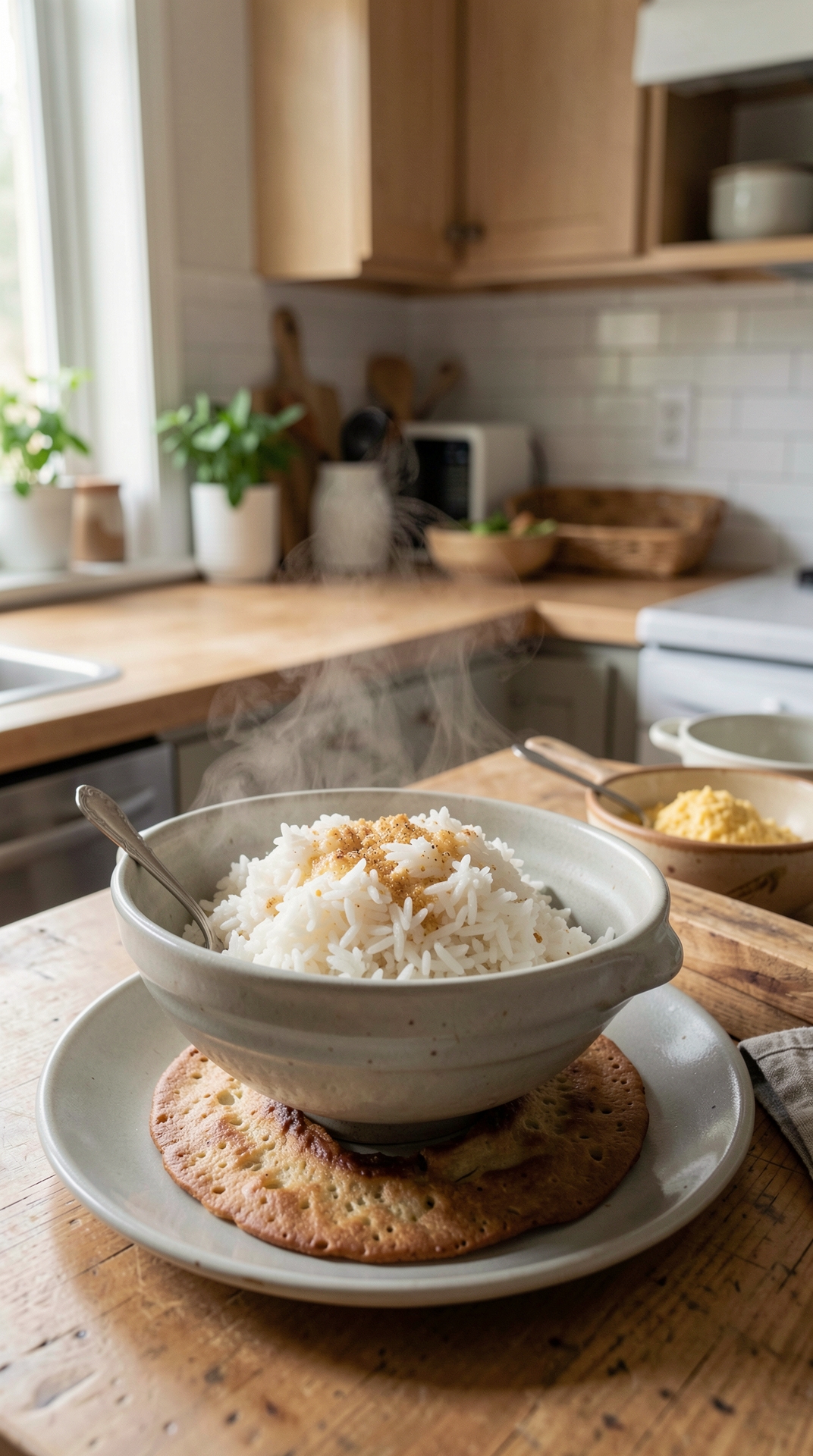 Step-By-Step Guide To Cooking Rice For Consistent Doneness featured image showing cooking rice in a real home kitchen