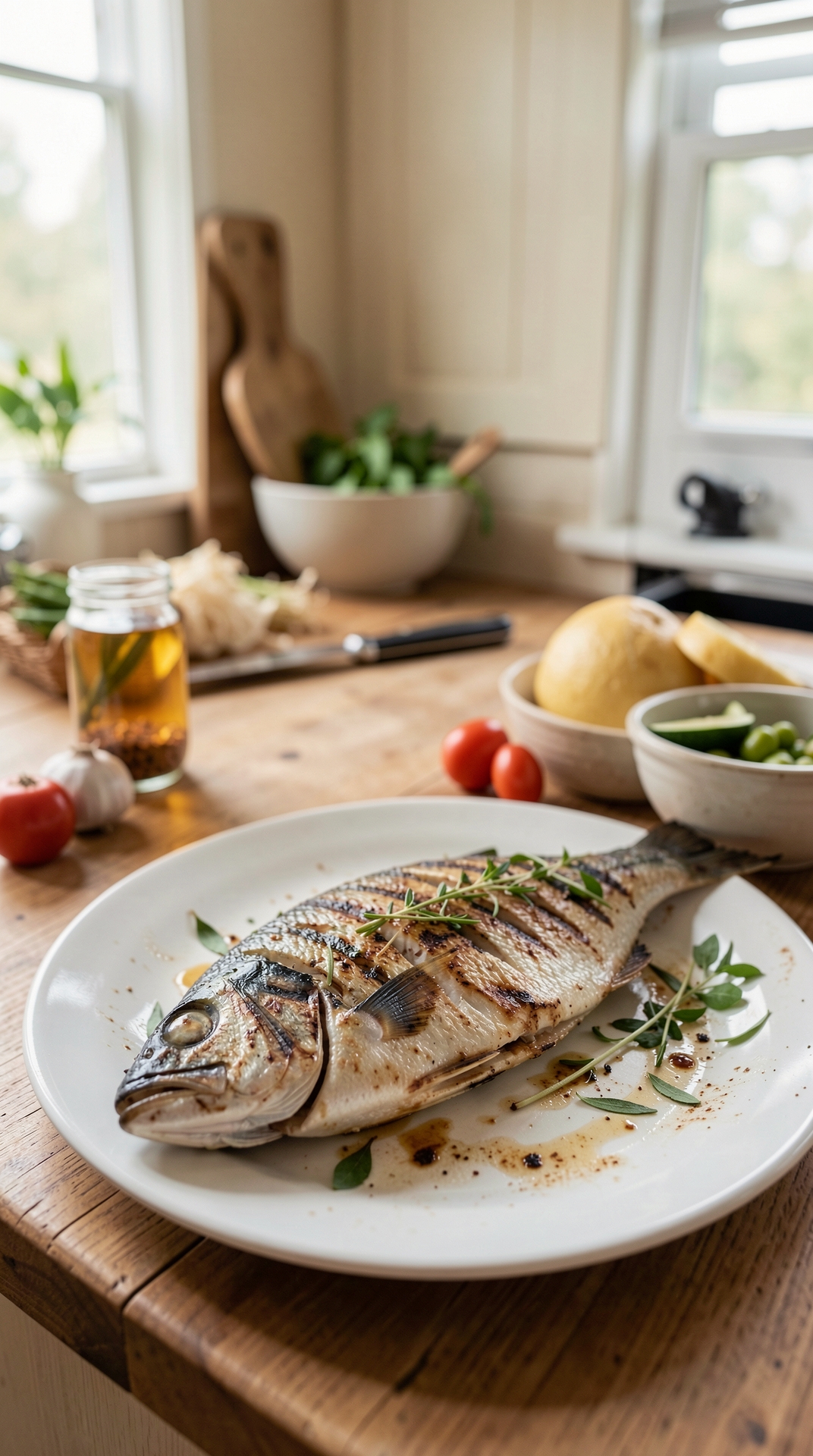 Step-By-Step Guide To Grilling Fish For Consistent Doneness featured image showing grilling fish in a real home kitchen
