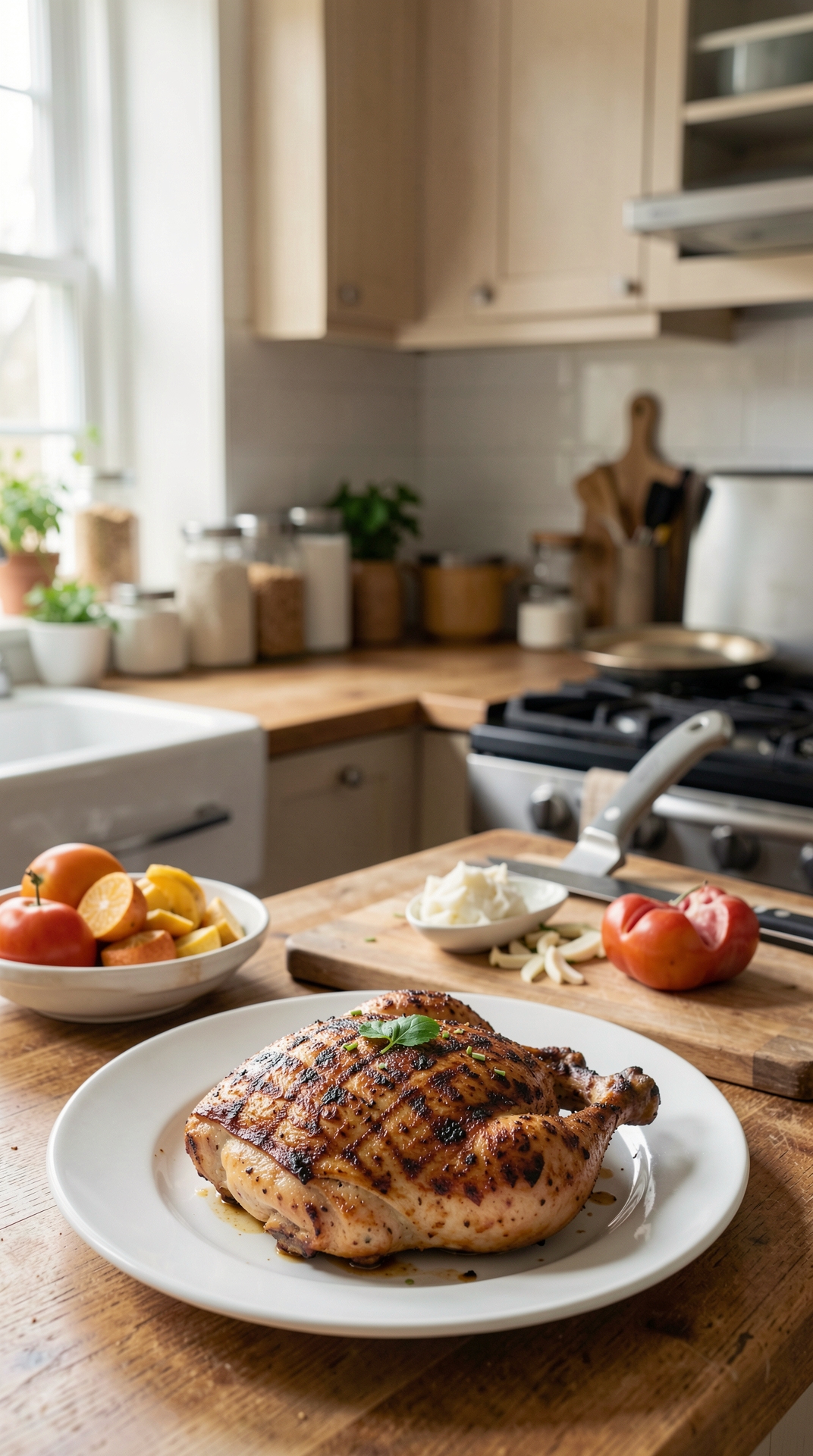 Step-By-Step Guide To Pan-Searing Chicken For Better Browning featured image showing pan-searing chicken in a real home kitchen