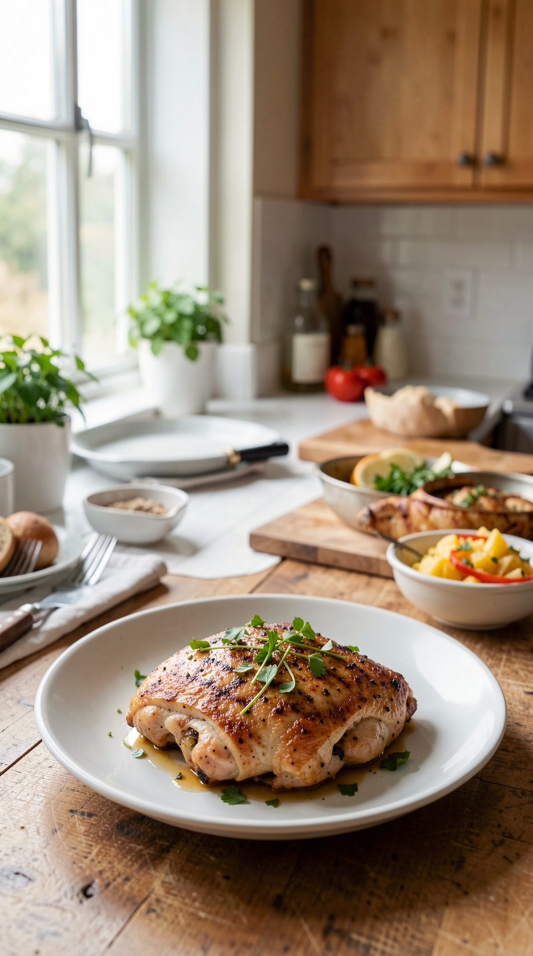 Step-By-Step Guide To Pan-Searing Chicken For More Flavor Development featured image showing pan-searing chicken in a real home kitchen