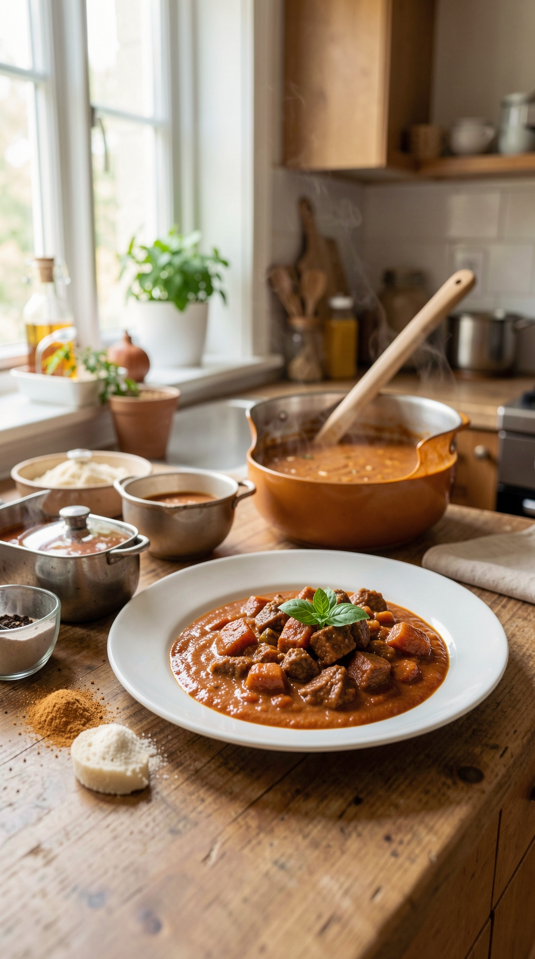 Step-By-Step Guide To Simmering Sauces For Better Browning featured image showing simmering sauces in a real home kitchen