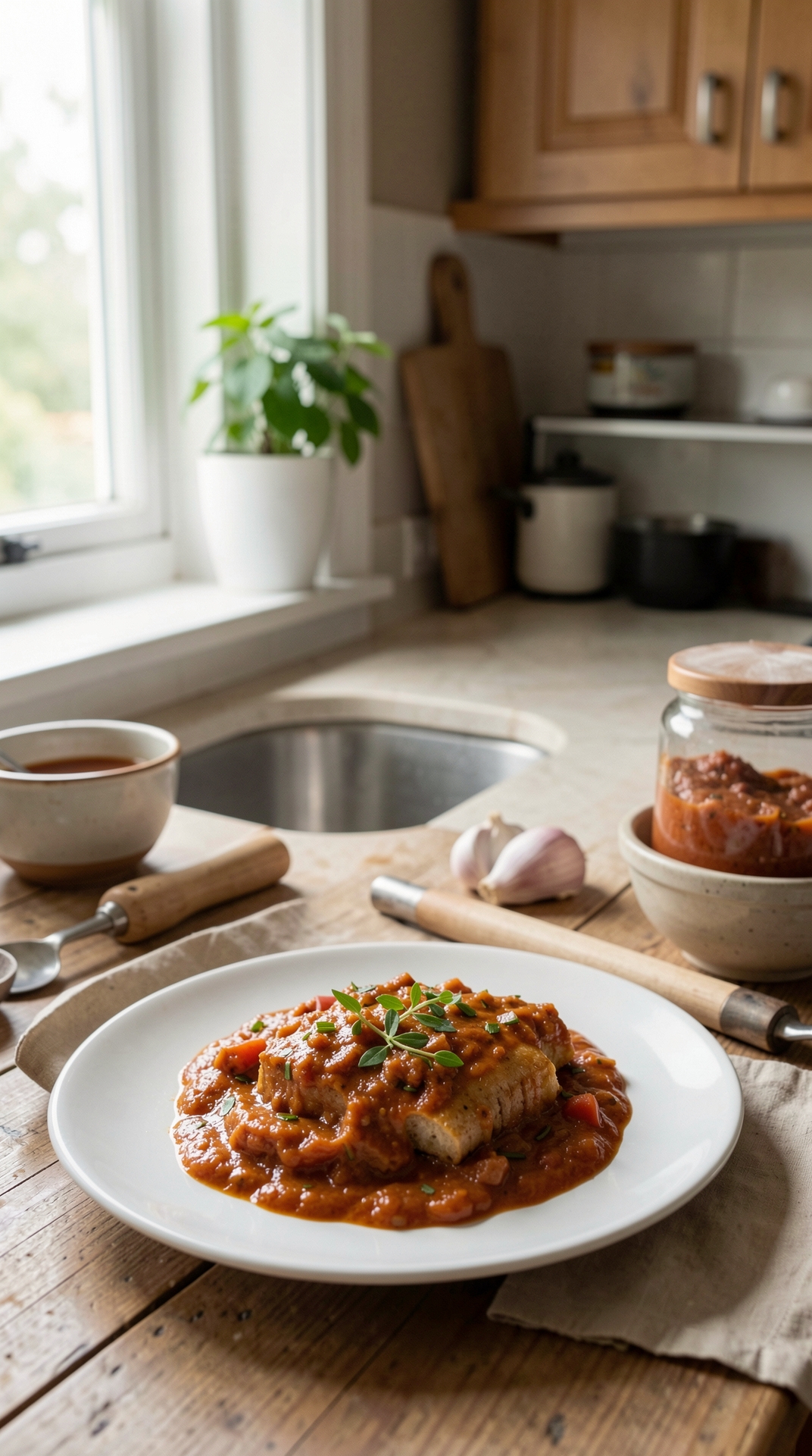 Step-By-Step Guide To Simmering Sauces For More Flavor Development featured image showing simmering sauces in a real home kitchen