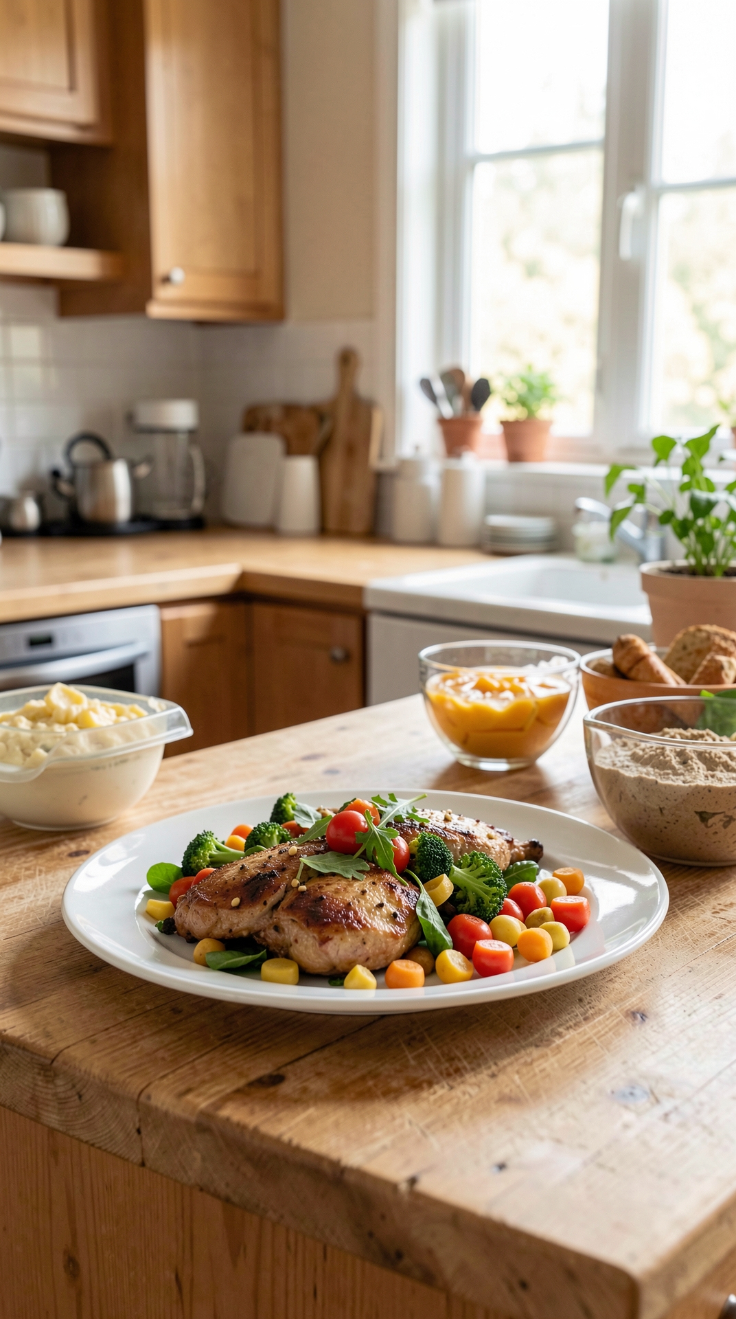 Time-Saving Ideas For Balanced Plates For Easier Leftovers featured image showing balanced plates in a real home kitchen