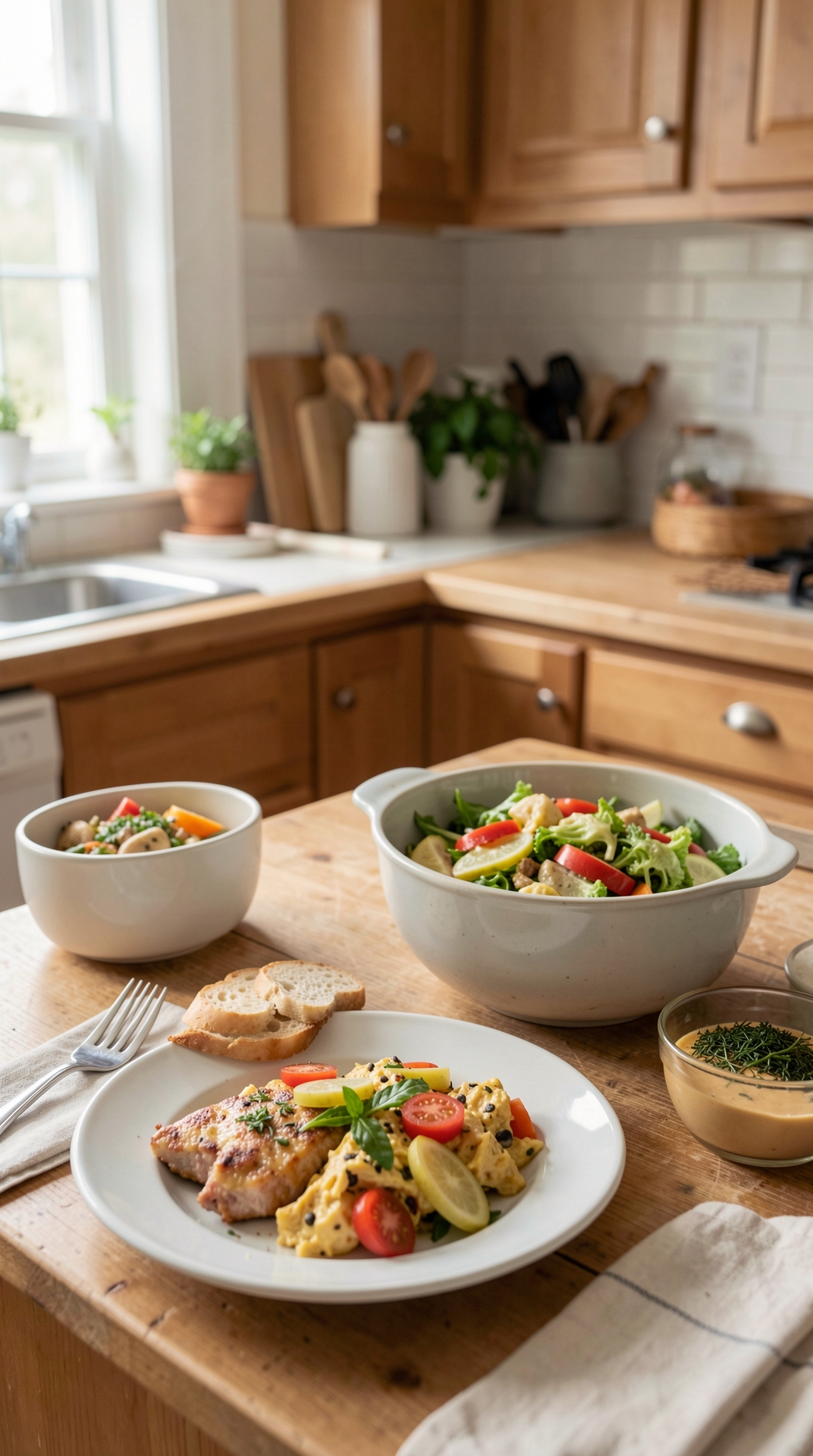 Time-Saving Ideas For Family Dinners For Easier Leftovers featured image showing family dinners in a real home kitchen