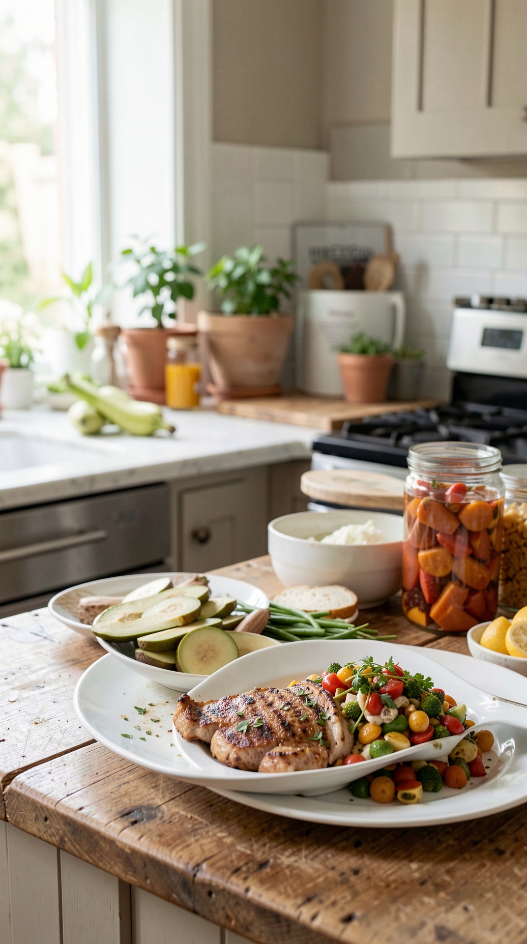Time-Saving Ideas For Sunday Prep For Easier Leftovers featured image showing Sunday prep in a real home kitchen