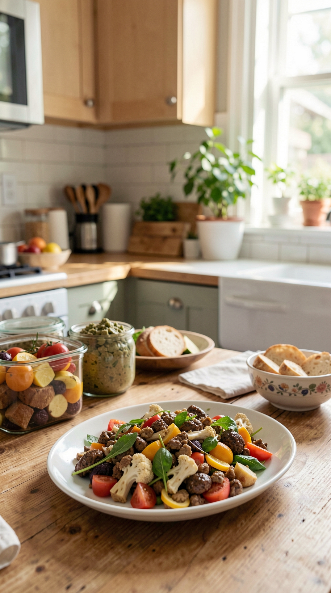 Time-Saving Ideas For Sunday Prep For Easier Leftovers featured image showing Sunday prep in a real home kitchen