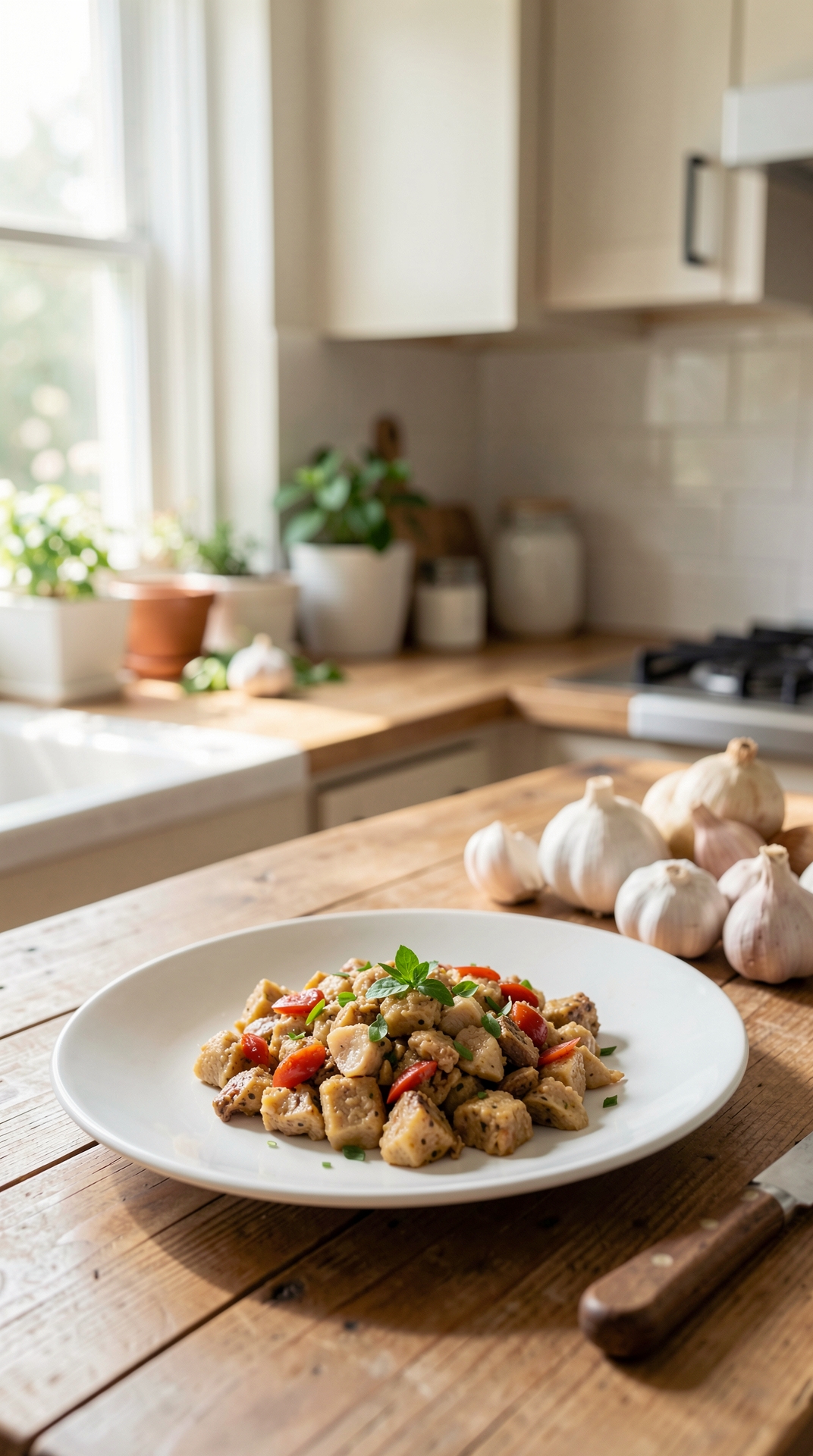 What To Know About Garlic For Safer Food Handling featured image showing garlic in a real home kitchen