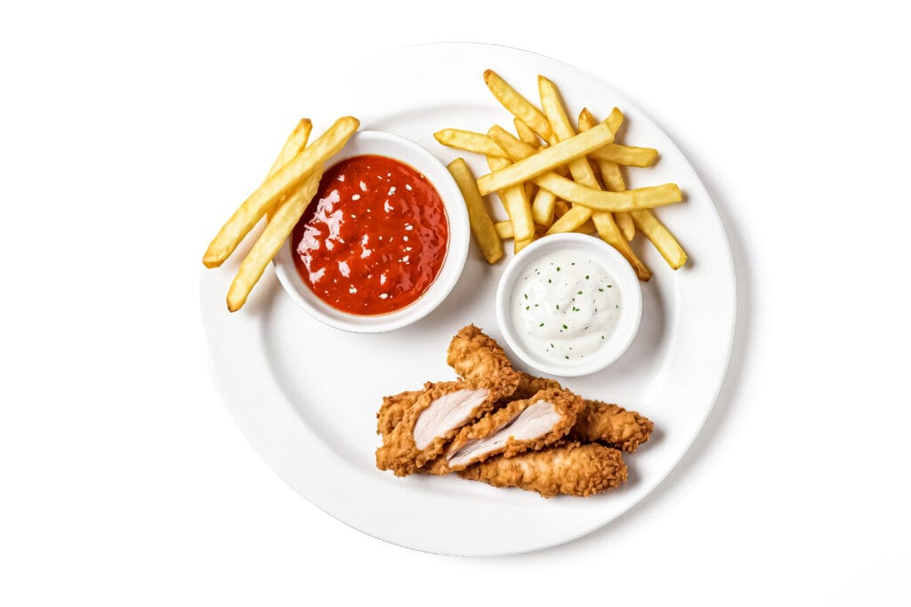 chicken tenders and fries